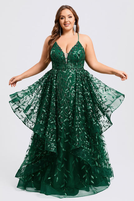 Robe De Princesse Émeraude À Volants - gallery 7