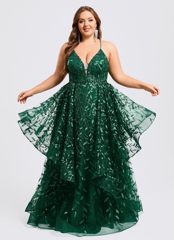 Robe De Princesse Émeraude À Volants - gallery 7