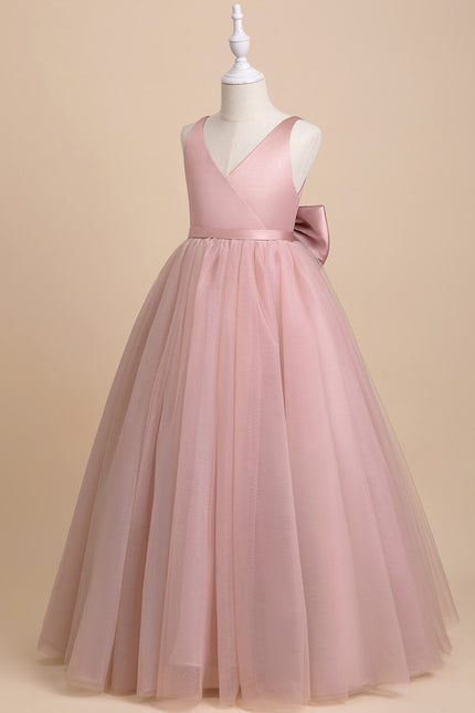 Robe De Princesse Longue Rose Poudrée - gallery 4