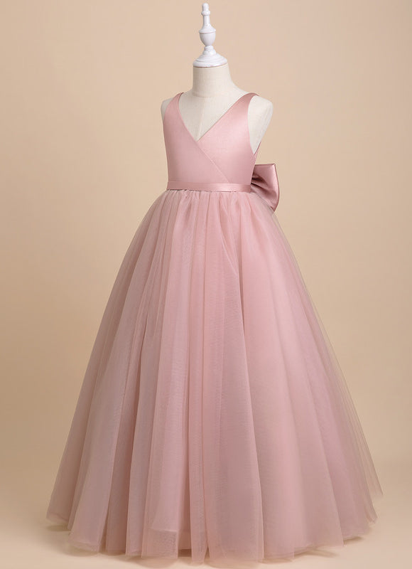 Robe De Princesse Longue Rose Poudrée - gallery 4