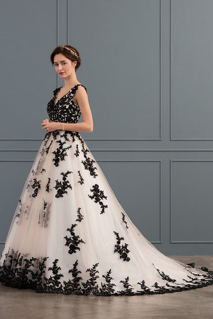 Robe De Princesse De Mariée Bicolore