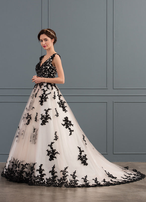 Robe De Princesse De Mariée Bicolore