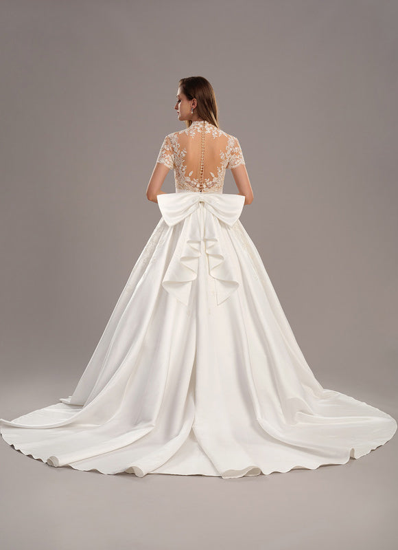 Robe De Princesse Éclat Nuptial Satiné - gallery 6