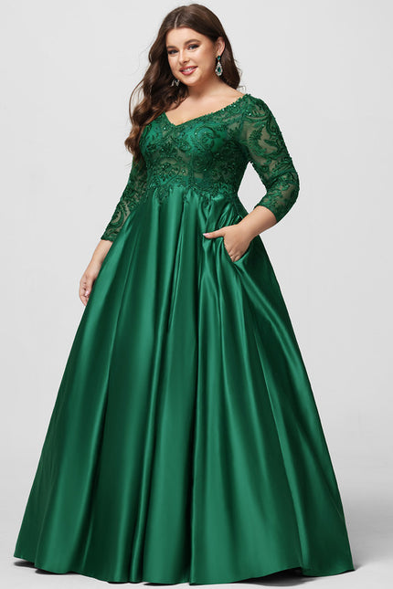 Robe De Princesse Satin Verte - gallery 5