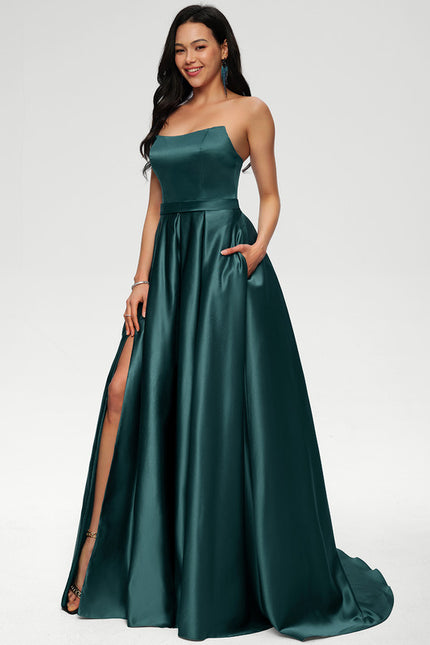 Robe De Princesse Satin Émeraude - gallery 2
