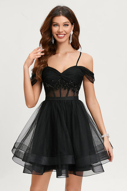 Robe De Princesse Tulle Noire Chic - gallery 1