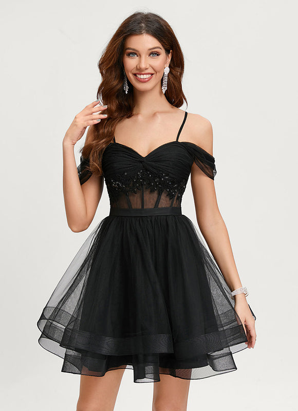 Robe De Princesse Tulle Noire Chic - gallery 1