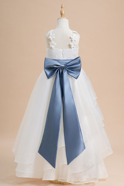 Robe De Princesse Enfant Floral Satinée - gallery 2