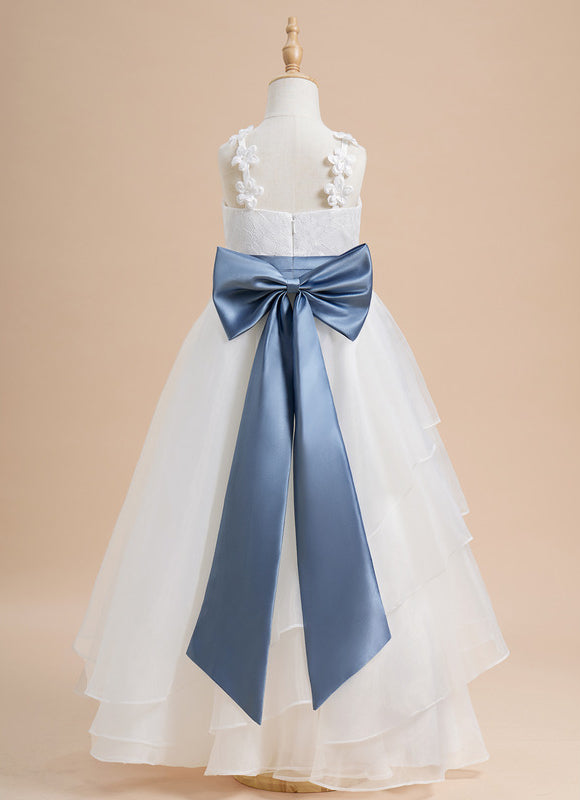 Robe De Princesse Enfant Floral Satinée - gallery 2