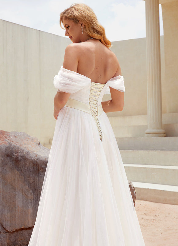 Robe De Mariee Col Bateau Princesse - gallery 7