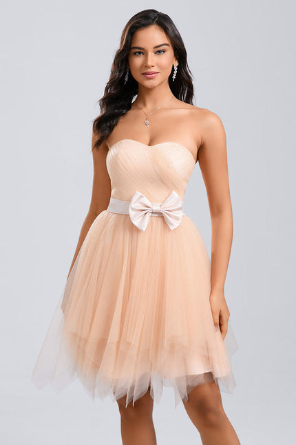 Robe De Princesse Tulle Pêche Élégante - gallery 1