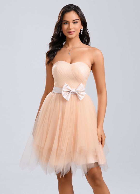 Robe De Princesse Tulle Pêche Élégante - gallery 1