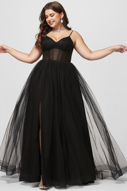 Robe De Princesse Tulle Noire Élégante - gallery 6