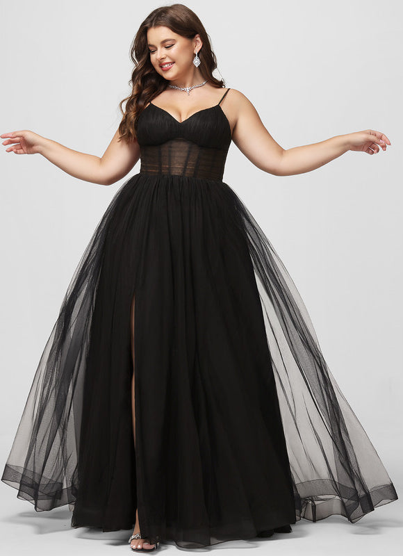 Robe De Princesse Tulle Noire Élégante - gallery 6