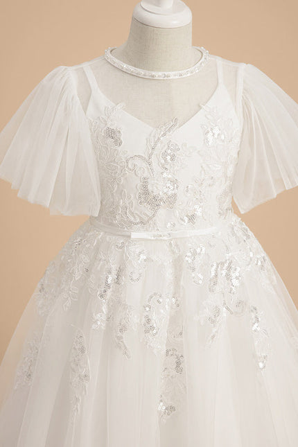 Robe De Princesse Tulle Ivoire Fleuri - gallery 5