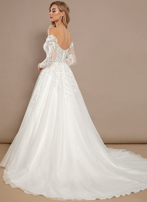 Robe De Princesse En Tulle Ornée - gallery 5
