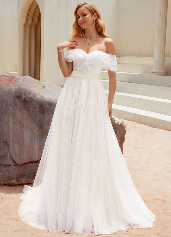 Robe De Mariee Col Bateau Princesse - gallery 2