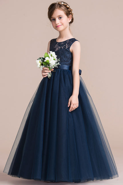 Robe De Princesse Marine Tulle Fleuri