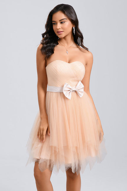 Robe De Princesse Tulle Pêche Élégante - gallery 2