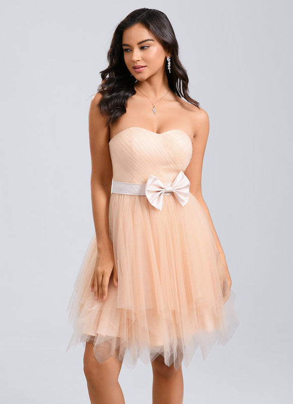 Robe De Princesse Tulle Pêche Élégante - gallery 2