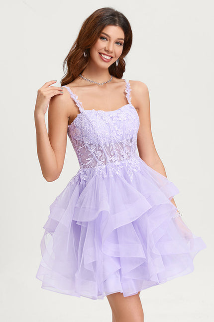 Robe De Princesse Tulle Asymétrique Saumon - gallery 2