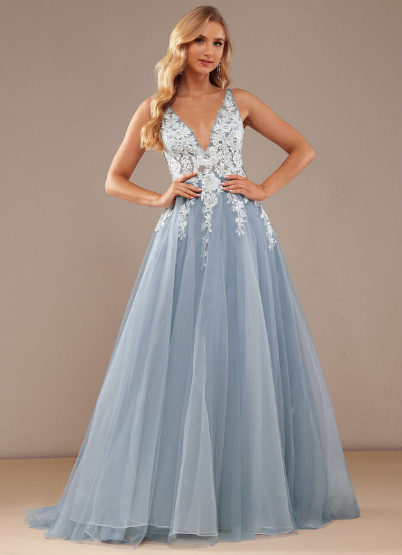 Robe De Princesse En Tulle Brodé - gallery 1