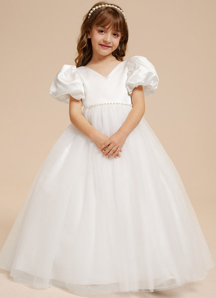 Robe De Princesse Satin Blanc Nuptiale