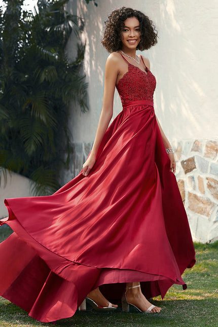 Robe De Princesse Satinée Rouge - gallery 4