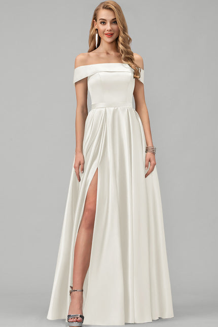 Robe De Princesse Satin Ivoire Élégante