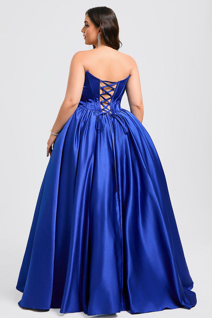 Robe De Princesse Satin Bleu - gallery 7