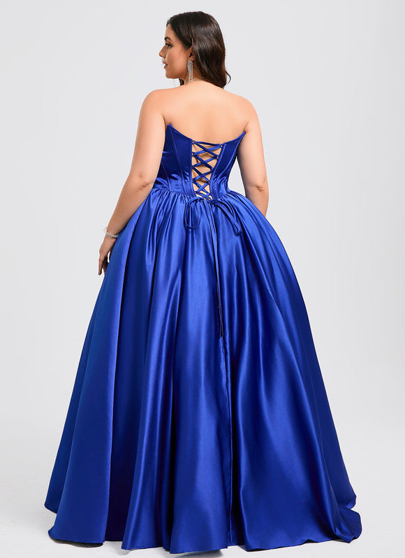 Robe De Princesse Satin Bleu - gallery 7