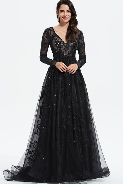 Robe De Princesse De Gala En Tulle Brodé - gallery 6