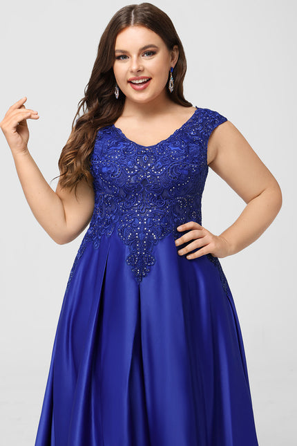 Robe De Princesse Soirée Bleue Satinée - gallery 6