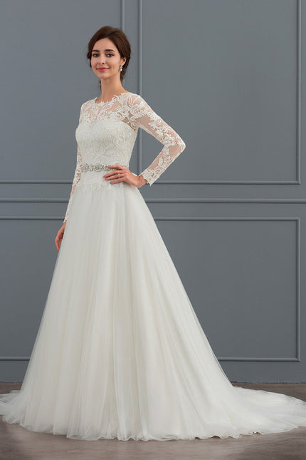 Robe De Princesse Nuptiale Tulle Ornée - gallery 1