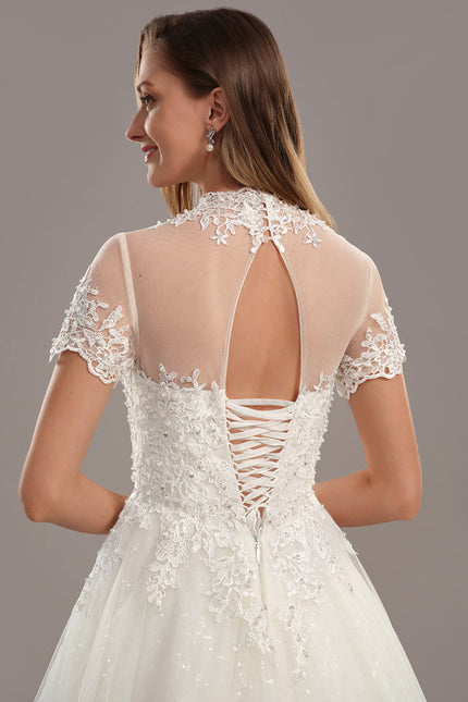 Robe De Princesse Nuptiale En Dentelle - gallery 4