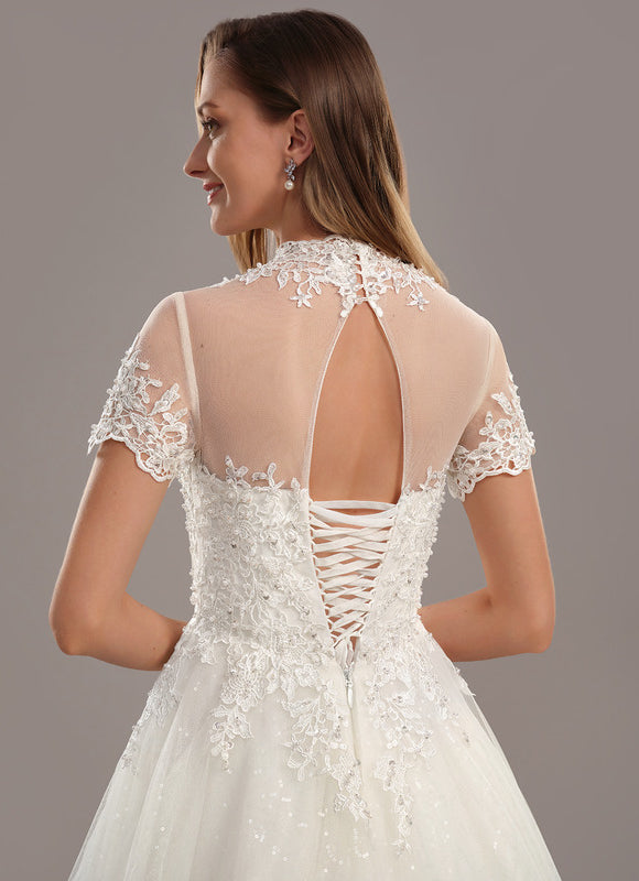 Robe De Princesse Nuptiale En Dentelle - gallery 4