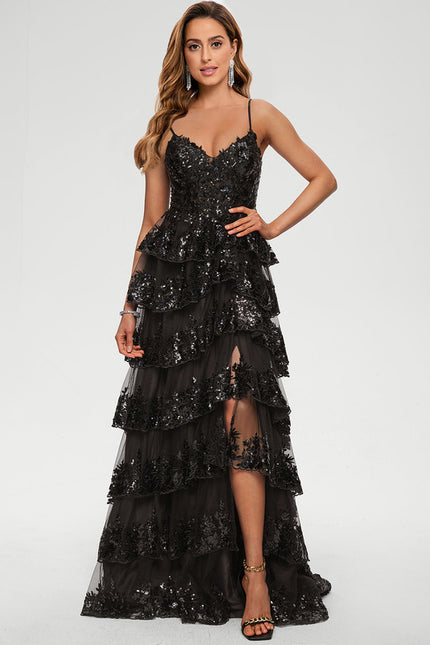 Robe De Princesse Noire À Paillettes - gallery 8